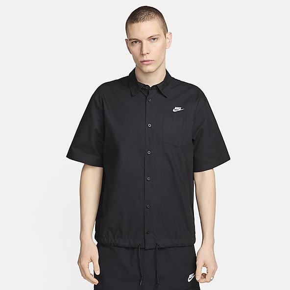 Black Button Down Shirts Short Sleeve Shirts. Nike